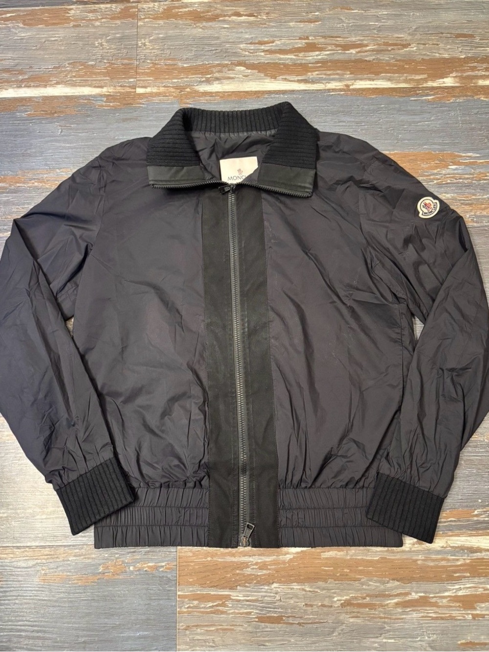 Moncler Lightweight Windbreaker Black Nylon Size Medium